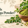 Moringa powder in a wooden bowl with fresh leaves, titled “What Is Moringa Powder? Benefits, Uses & How to Add It to Your Diet” by Amarvira Ayurveda.