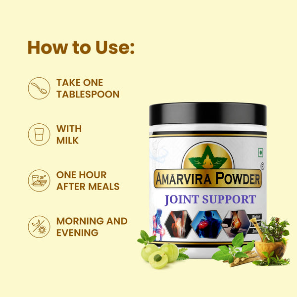 Amarvira Joint Support Powder | Ayurvedic Herbal Powder for Joint Care, Mobility & Daily Wellness | 120g
