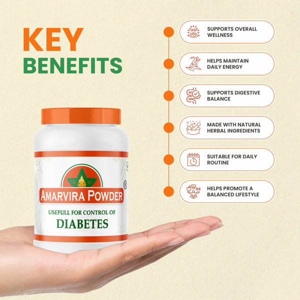 Amarvira Ayurvedic Diabetes Powder for Blood Sugar Support