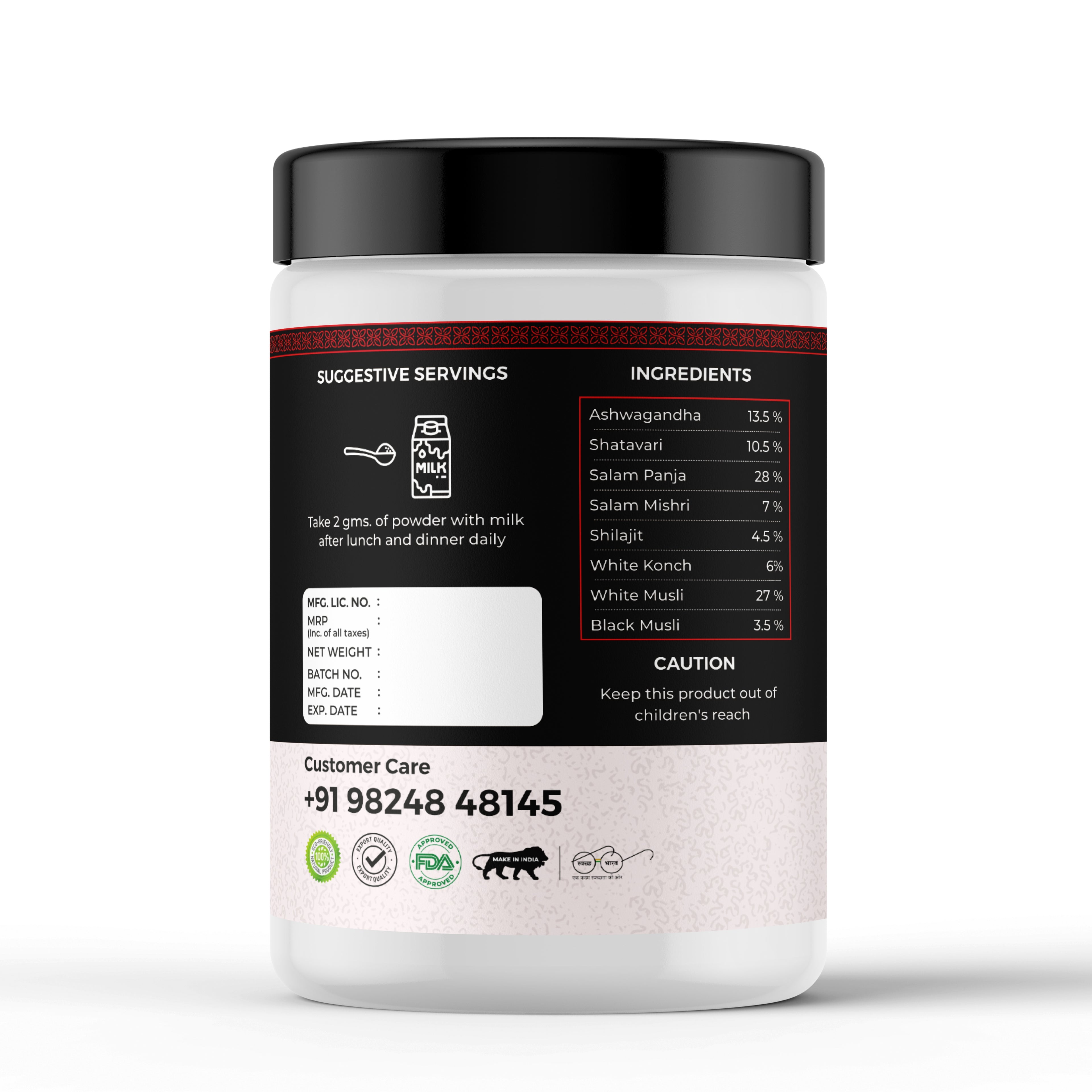Amarvira Stamina Booster Powder | Ayurvedic Herbal Formula for Energy, Stamina & Men's Vitality