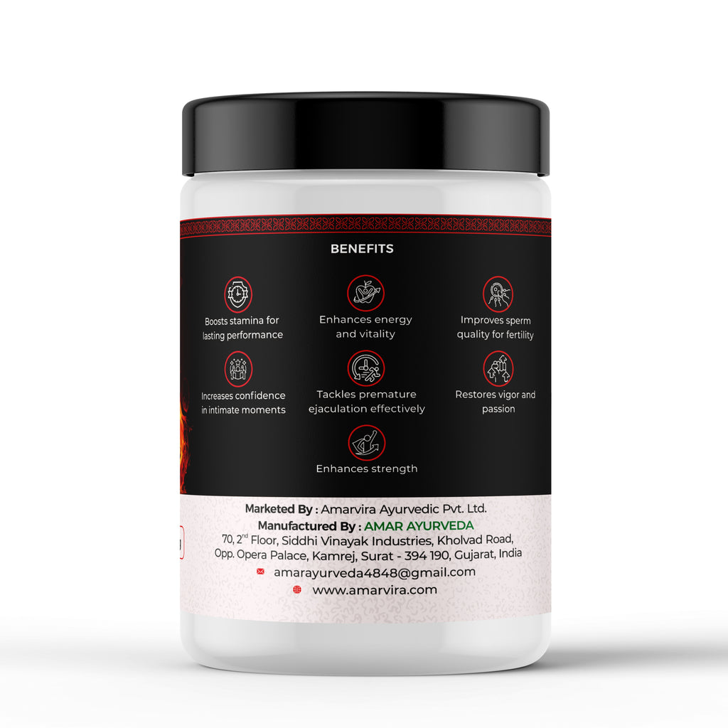 Amarvira Stamina Booster Powder | Ayurvedic Herbal Formula for Energy, Stamina & Men's Vitality