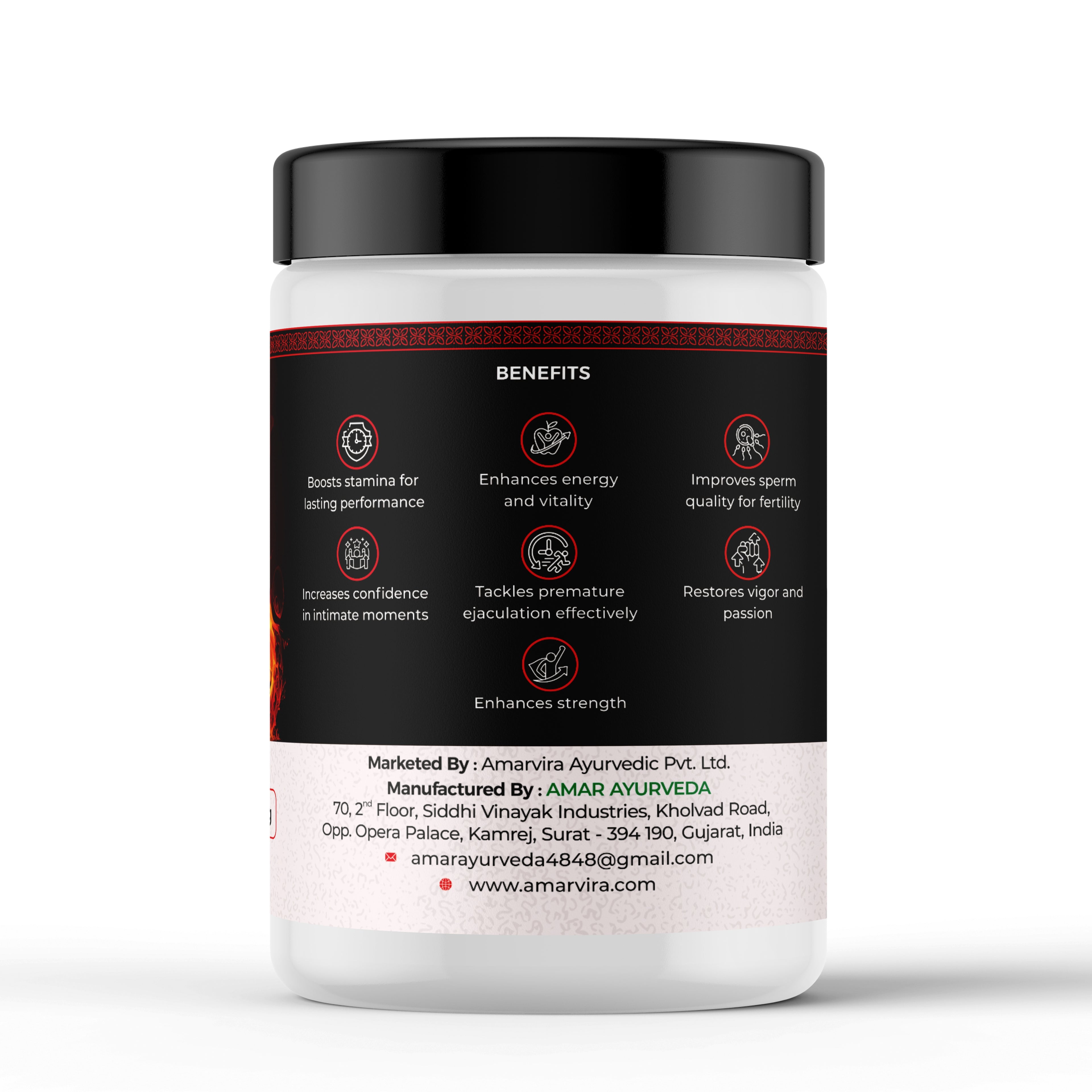 Amarvira Stamina Booster Powder | Ayurvedic Herbal Formula for Energy, Stamina & Men's Vitality