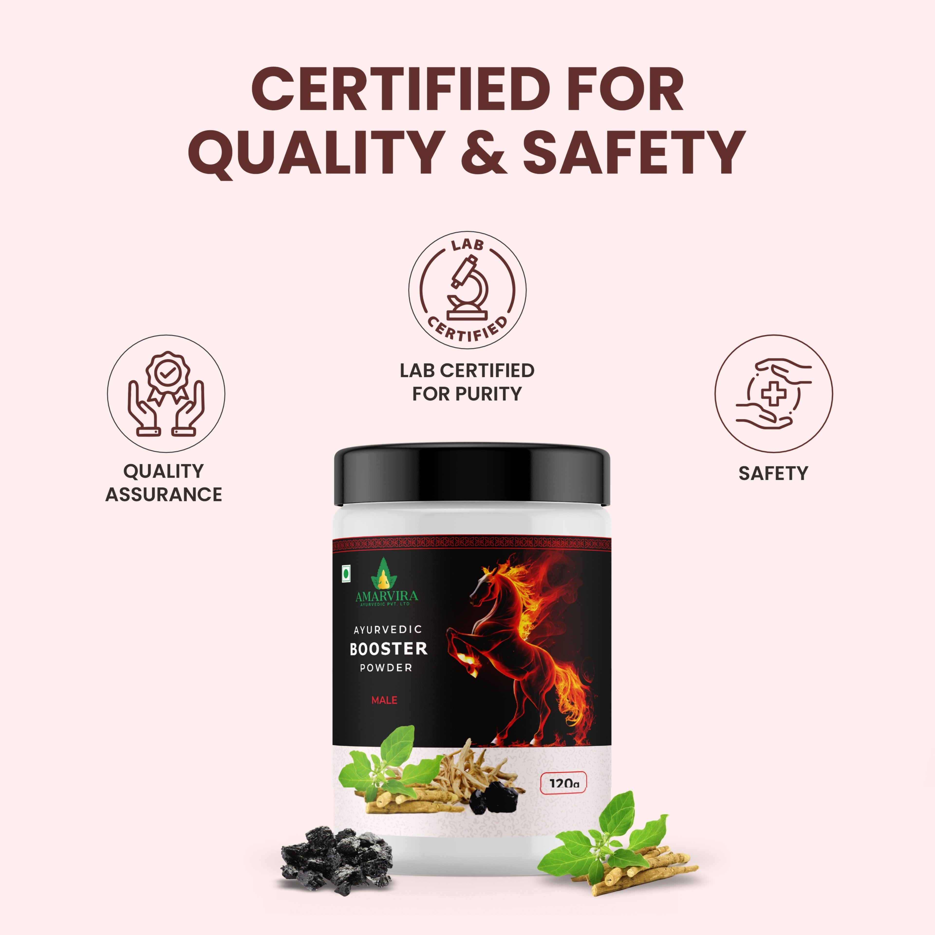 Amarvira Stamina Booster Powder | Ayurvedic Herbal Formula for Energy, Stamina & Men's Vitality