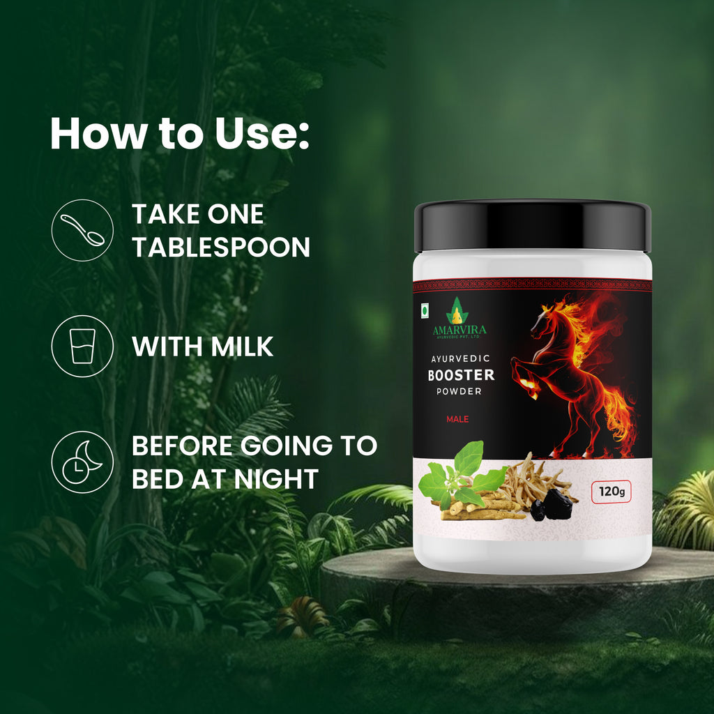 Amarvira Stamina Booster Powder | Ayurvedic Herbal Formula for Energy, Stamina & Men's Vitality
