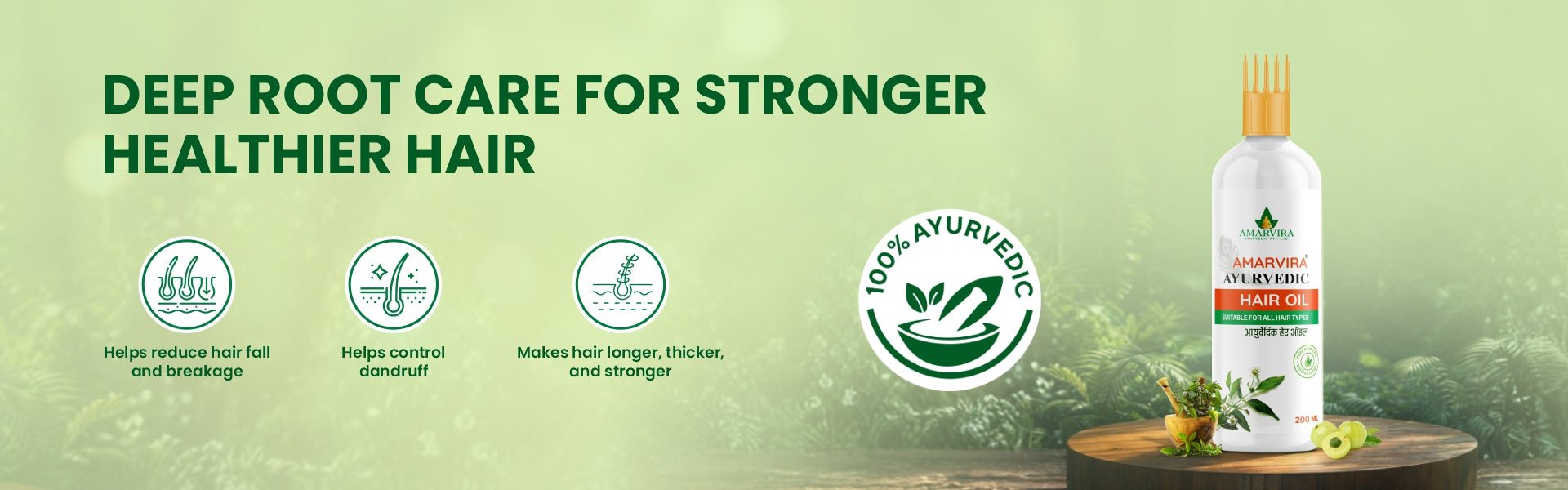 Amarvira Ayurvedic Hair Oil | Natural Hair Nourish Oil for Healthy Hair & Scalp Care