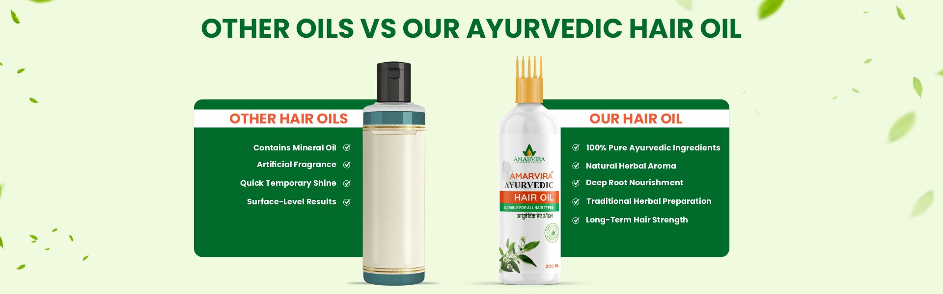 Amarvira Ayurvedic Hair Oil | Natural Hair Nourish Oil for Healthy Hair & Scalp Care