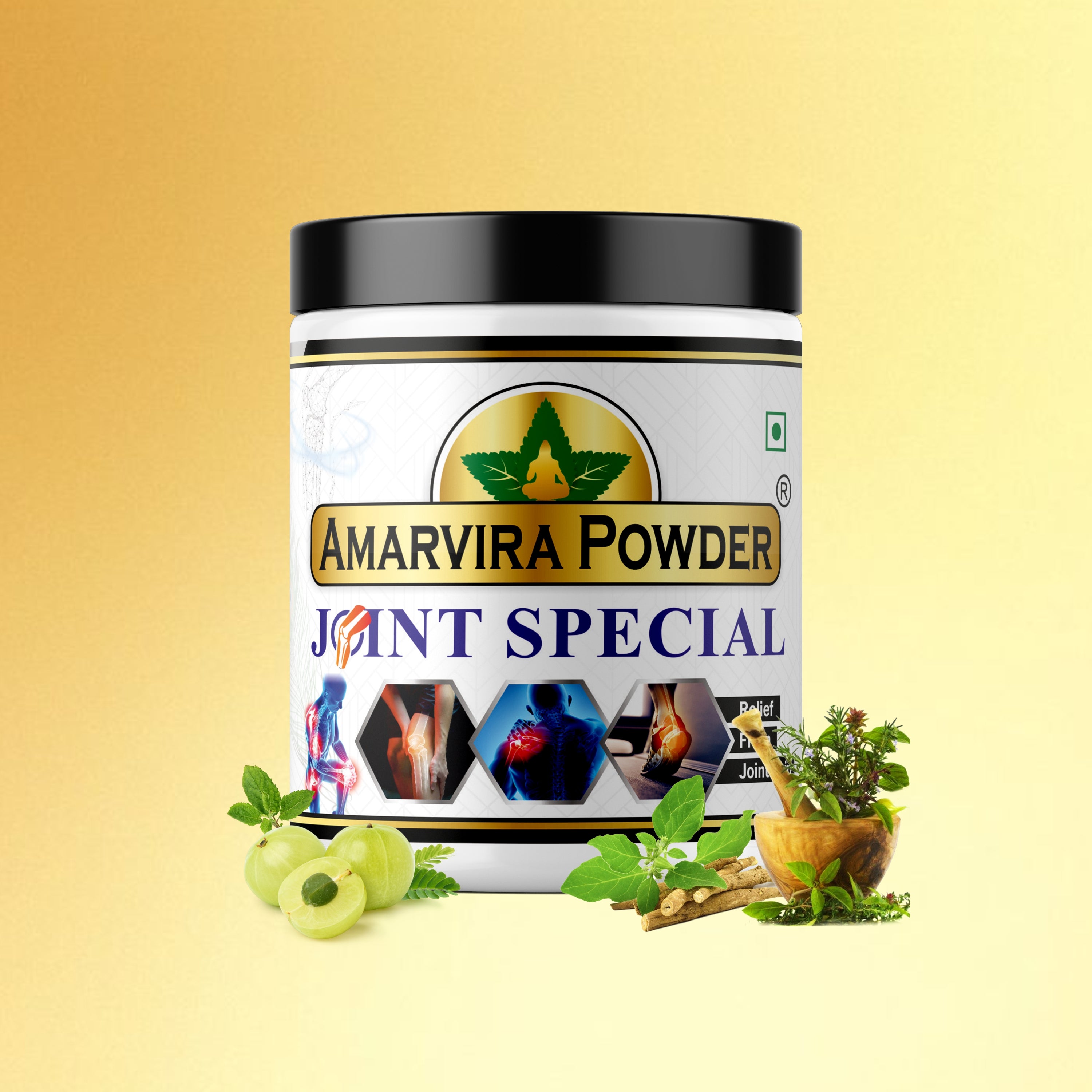 Amarvira Ayurvedic Joint Powder – Reduces Swelling, Relieves Knee & Back Pain & Promotes Flexibility