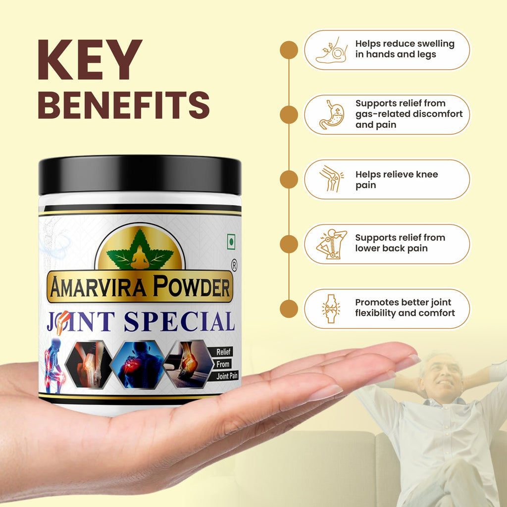 Amarvira Ayurvedic Joint Powder – Reduces Swelling, Relieves Knee & Back Pain & Promotes Flexibility