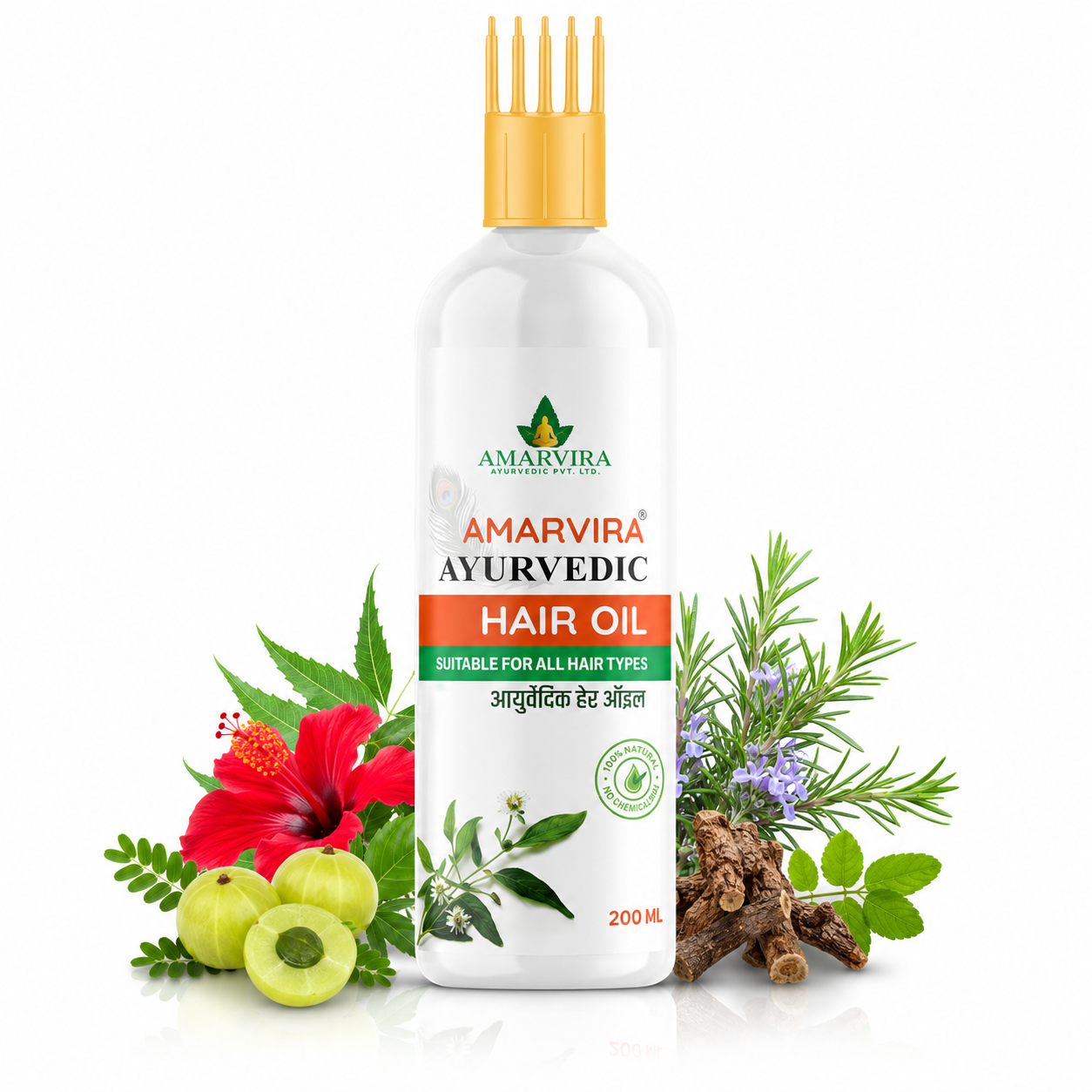 Amarvira Ayurvedic Hair Oil | Natural Hair Nourish Oil for Healthy Hair & Scalp Care