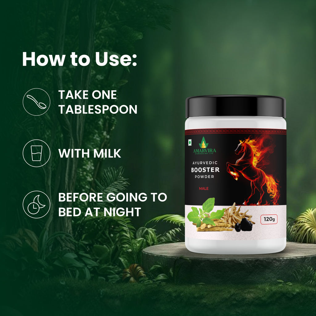 Amarvira Ayurvedic Booster Powder – Enhances Stamina, Boosts Energy & Supports Men’s Vitality