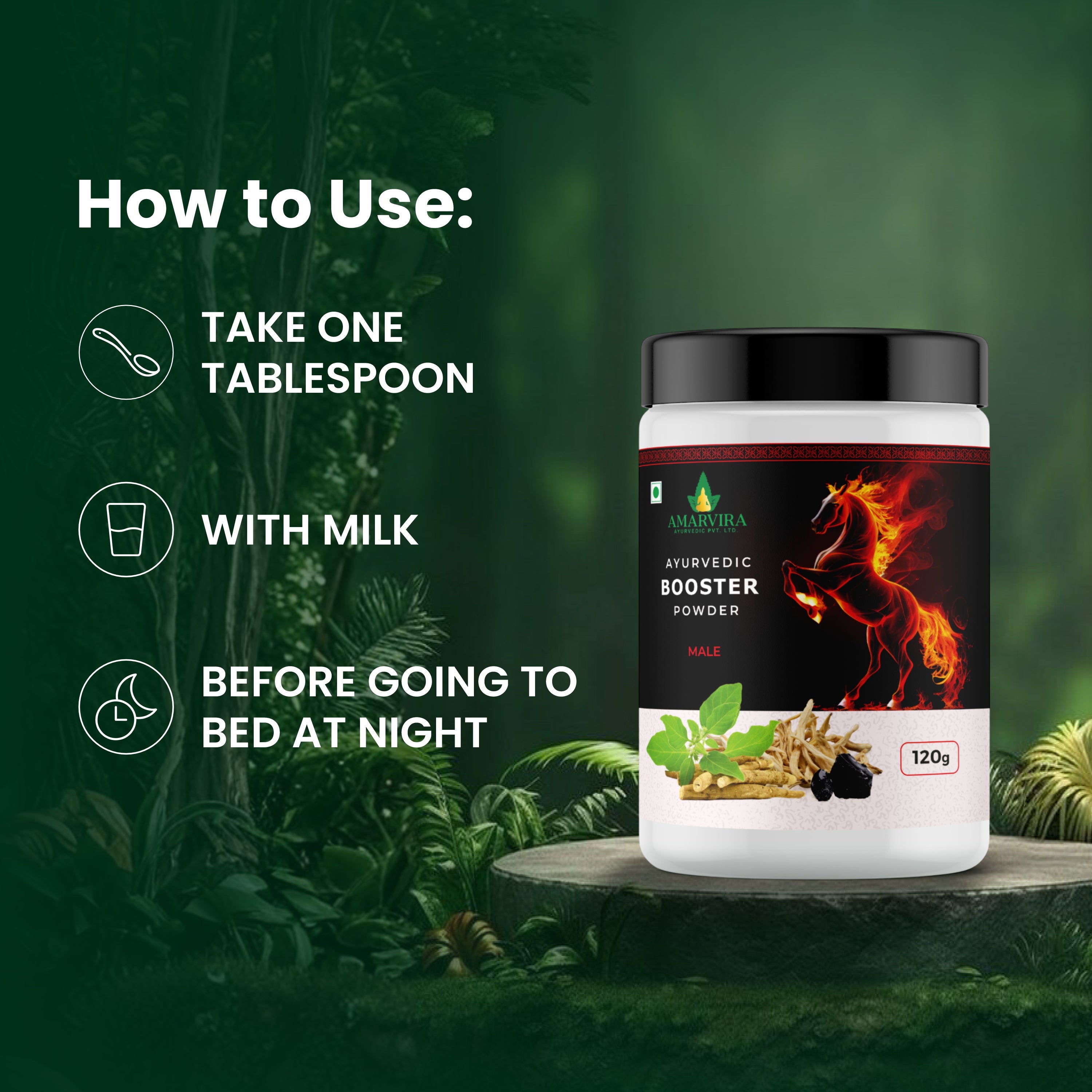 Amarvira Ayurvedic Booster Powder – Enhances Stamina, Boosts Energy & Supports Men’s Vitality