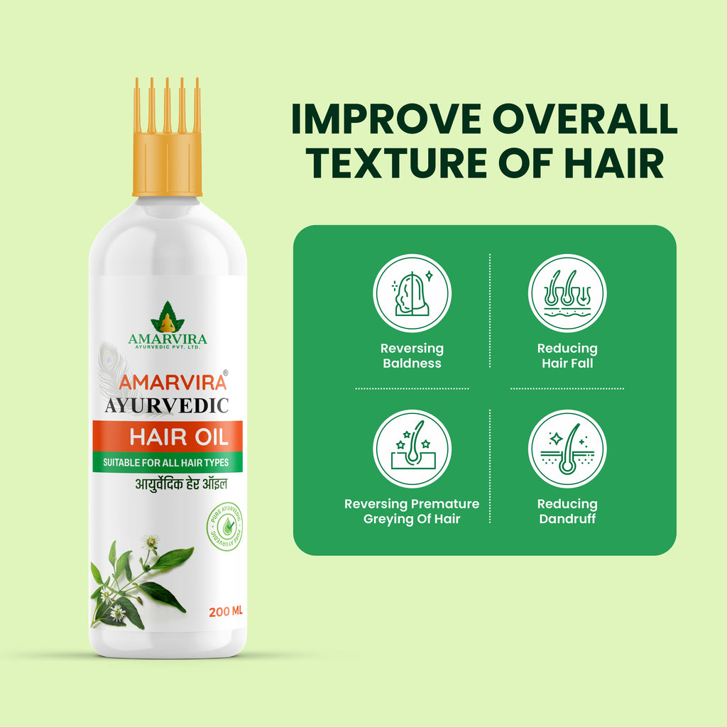 Amarvira Ayurvedic Oil – Reduces Hair Fall, Controls Dandruff & Promotes Thicker Hair