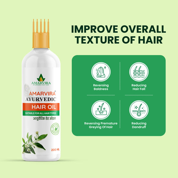 Amarvira Ayurvedic Hair Oil | Natural Hair Nourish Oil for Healthy Hair & Scalp Care